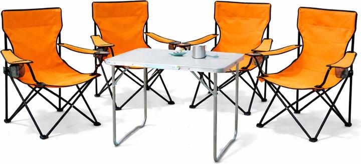 Produktbild Mojawo 5-teiliges Campingmöbel Set orange Tisch+Campingstühle mit Tasche