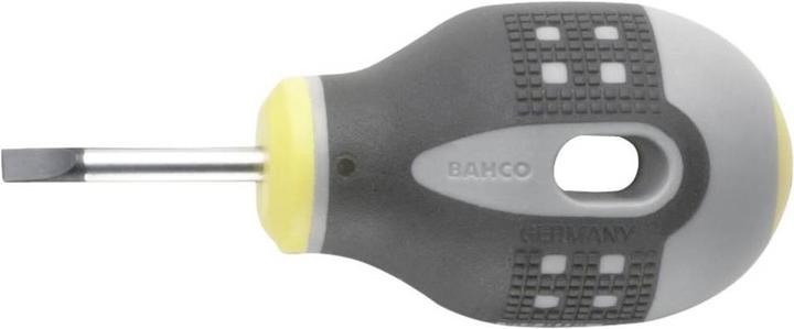 Actual product image Bahco ERGO screwdriver for slotted screws, straight, with short rubber handle, 0.6 mm x 3.5 mm x 25 mm (Slotted screws)