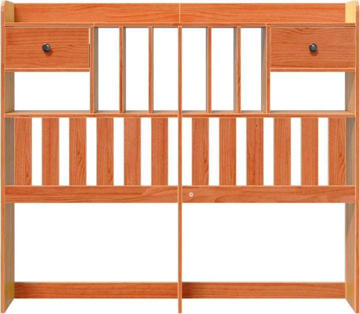 Produktbild VidaXL Kopfteil Bettkopfteil Betthaupt mit Stauraum Wachsbraun 120cm Massivholz