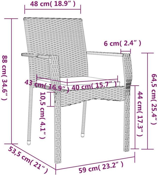 Produktbild vidaXL Garten Essgruppe (200 x 100 x 74 cm)