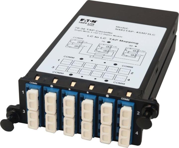 Actual product image Eaton TRIPPLITE Fiber TAP Cassette - Singlemode 4x Duplex LC 70/30 Split