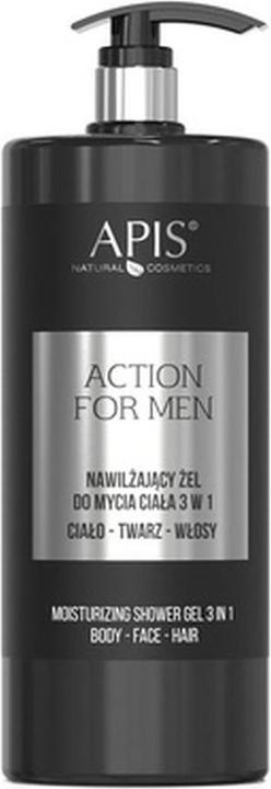 Produktbild Apis Natural Cosmetics Action For Men 3in1 nawilżający żel do mycia ciała twarzy i włosów 1000ml (1000 ml)