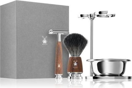 Image du produit Mühle Set de rasage, 4 pièces avec bol, blaireau avec Black Fibre, rasoir