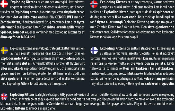 Produktbild Exploding Kittens Zombie Kittens Nordic - korttipeli (Englisch)