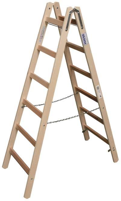 Produktbild Krause KRAU 170088 Holz Sprossen Stehleiter mit 2x6 Sprossen (Stehleiter, 175 cm)