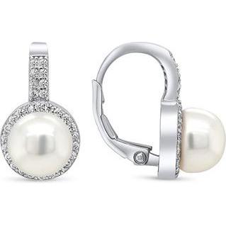 Brilio, Ohrringe, Silver - Gentle silver earrings with pearl and zircons EA93