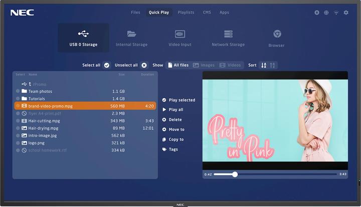Immagine prodotto NEC MultiSync M431-MPi4 (43 pollici) LCD Ultra HD Processore incorporato (3840 x 2160 pixel, 43")