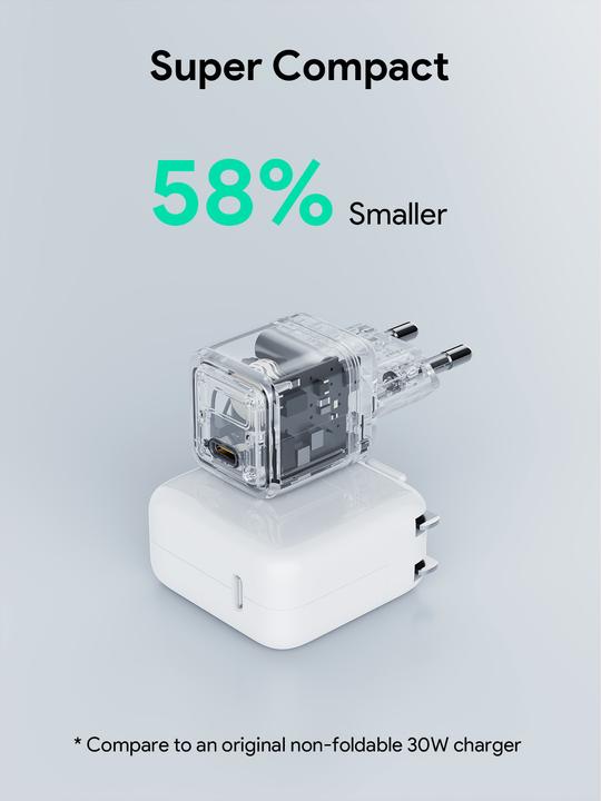 Produktbild Aukey Comet Mini 30W GaN PD PA-C1 1-Port, Wall Charger Grey (30 W, 1 Port)