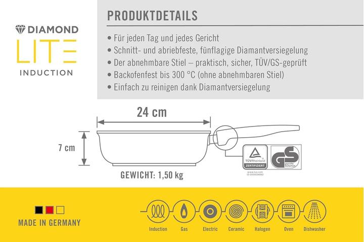 Produktbild Woll Bratpfanne Diamond Lite (Bratpfanne, Aluminiumguss, 24 x 7 cm)