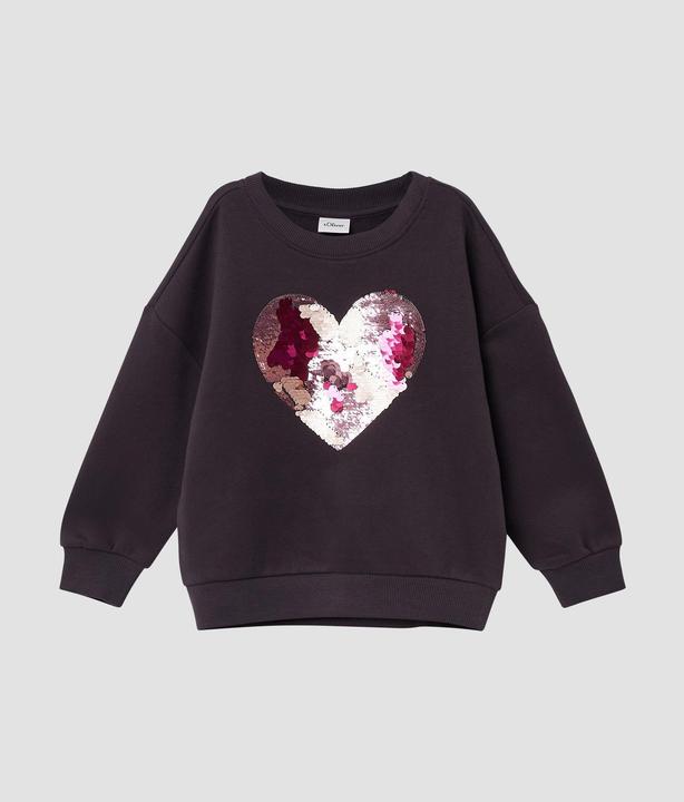 Produktbild s.Oliver Sweatshirt Oversized Sweatshirt mit Wende-Pailletten (92)