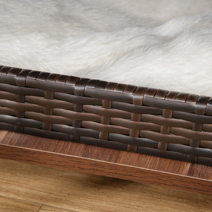 Actual product image PawHut Rattan Dog House with Cushion