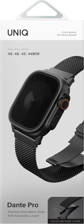 Produktbild Uniq Strap Dante Pro for Apple Watch 49/46/45/44mm Stainless Steel graphite black (Edelstahl)