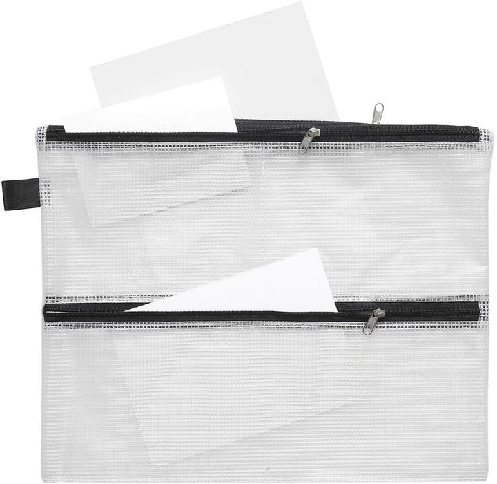 Foldersys Borsa con zip A4 trasparente/nero 0,15 mm (A4, 1 x)