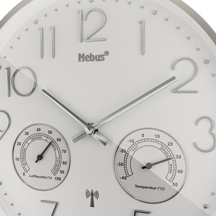 Image du produit Mebus Horloge murale radiofréquence avec thermo-hygromètre (30 cm)
