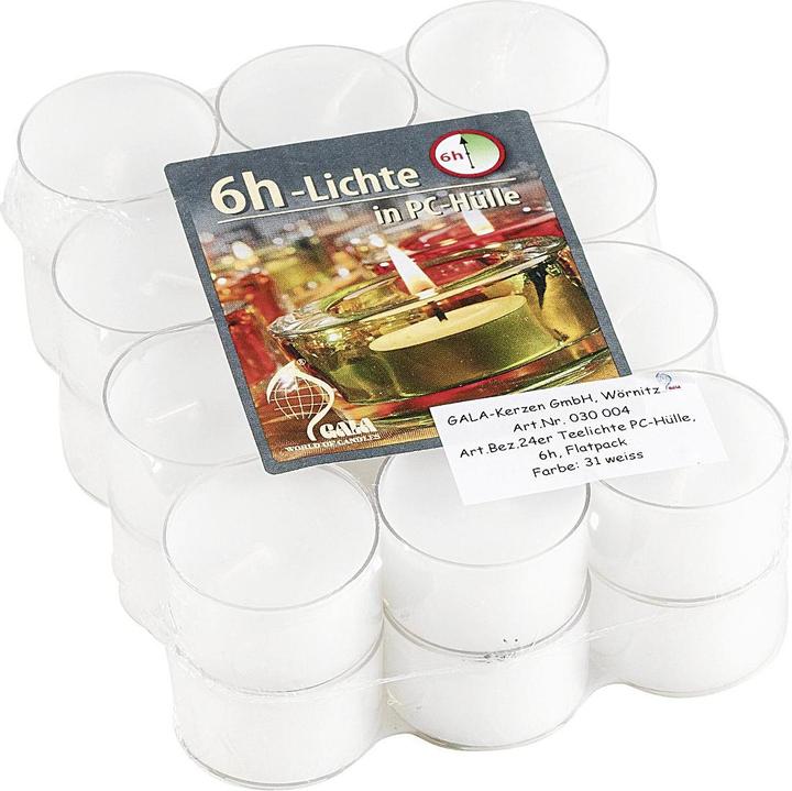 Actual product image Gala Tealights clear sleeve Ø4cm 24s white (24 pcs.)