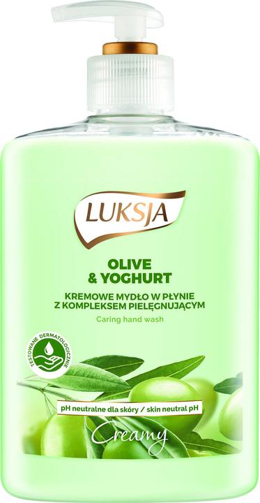 Luksja Flüssigseife mit Olive und Joghurt (Flüssigseife, Handseifenspender)