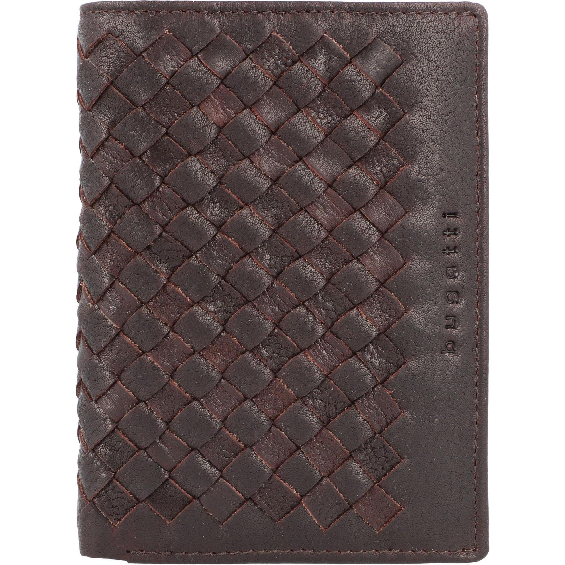 Bugatti, Herren, Portemonnaie, Woven Geldbörse Leder 10 cm, Braun