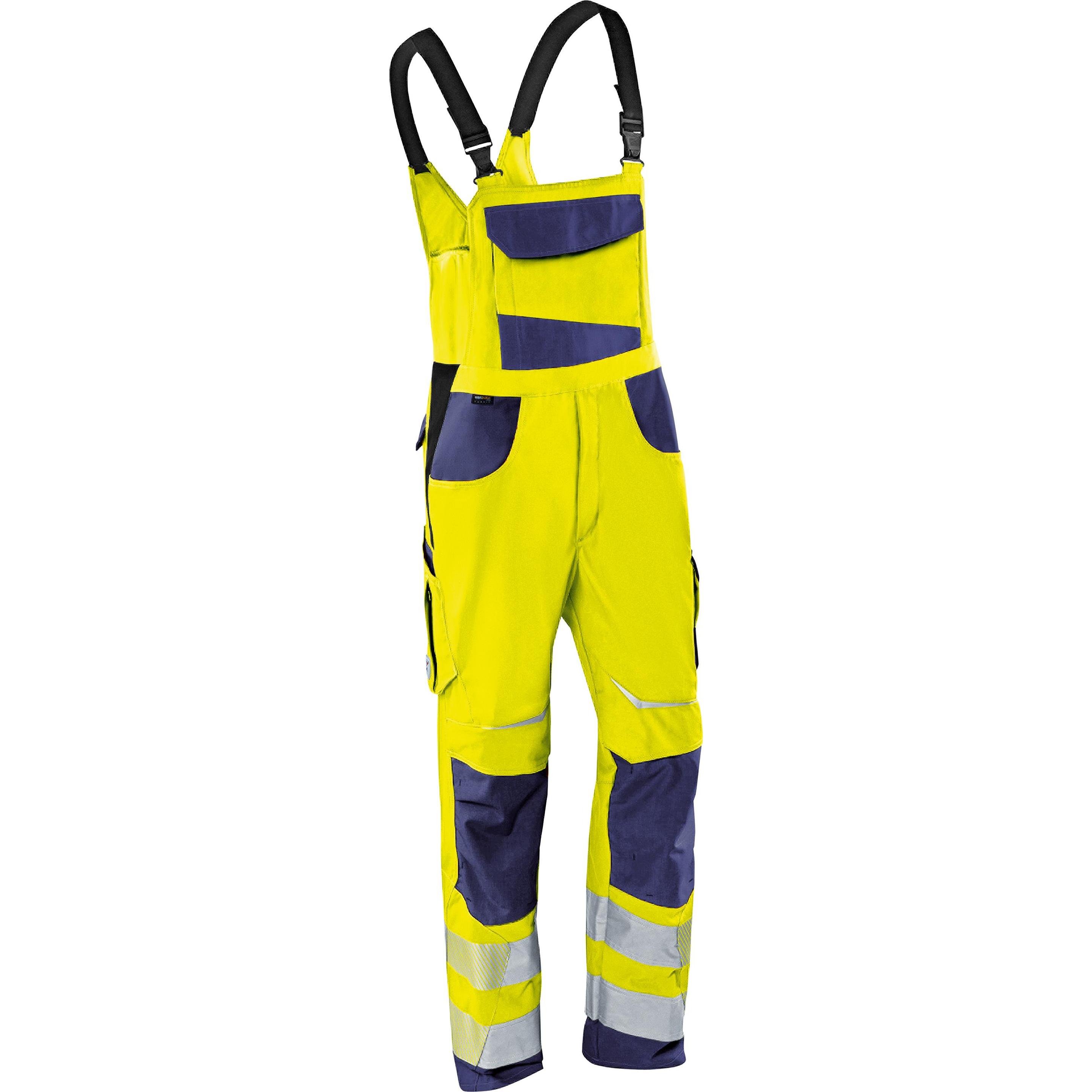 Kübler, Damen, Hosen, Latzhose REFLECTIQ PSA 2 warngelb/dunkelblau Form 3207 Grösse 48, Gelb, (48)
