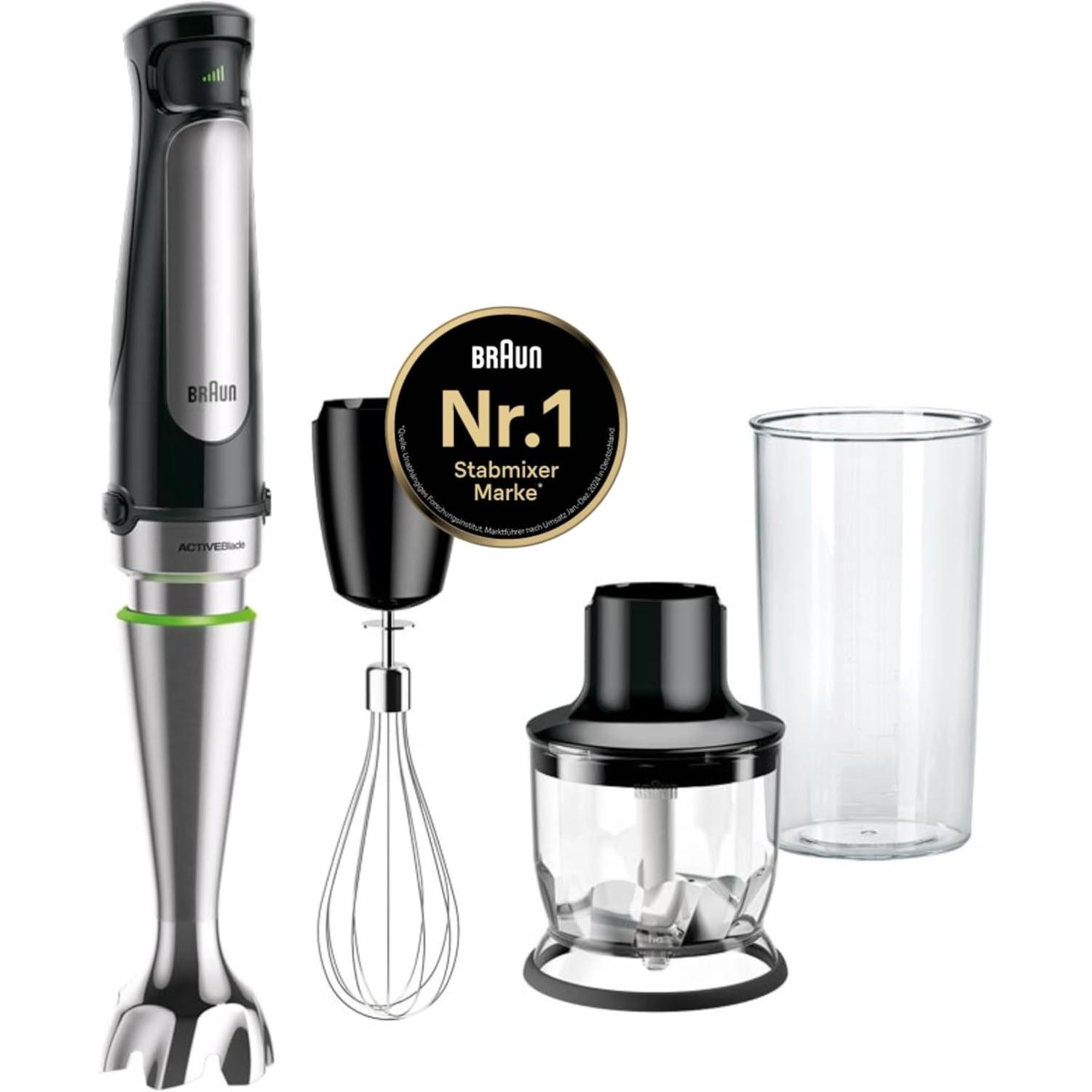 Braun Nero/Argento Multiquick 7 Mq7025x, Frullatore A Immersione,