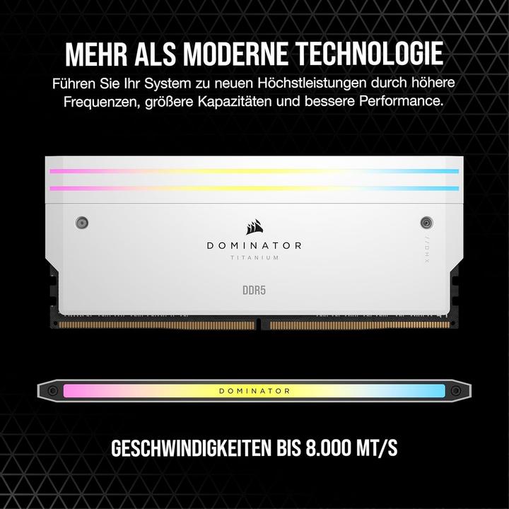 Image du produit Corsair Dominator Titanium (2 x 16GB, 6000 MHz, RAM DDR5, U-DIMM)