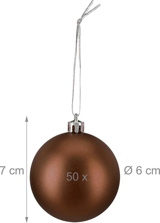 Produktbild Relaxdays - Weihnachtskugeln 50er Set, Braun/ Silber (50-teilig)