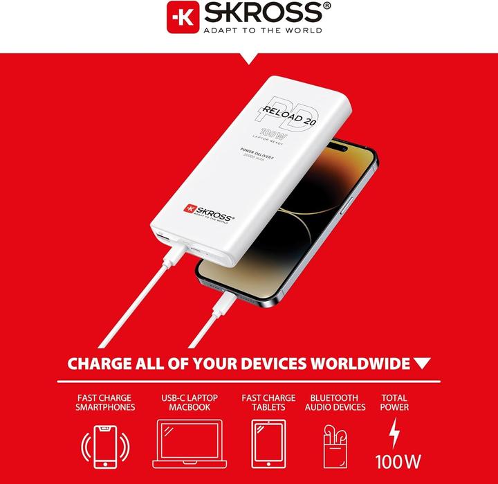 Immagine prodotto Skross Reload (20000 mAh, 100 W, 74 Wh)