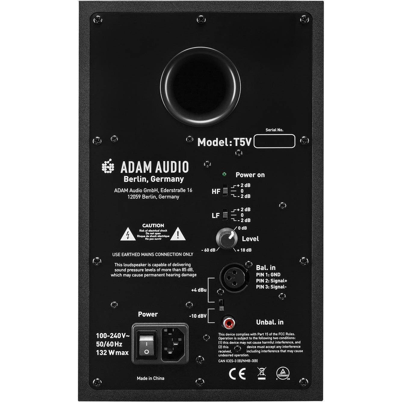 Thumbnail - Adam Audio T5V (Aktiv, 1 Stk., 1x 70 W), Monitor Lautsprecher, Schwarz