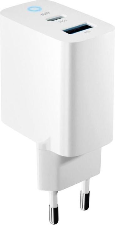 Actual product image Forever GaN TC-06-65AC PD QC charger 1x USB-C 1x USB 65W white (65 W, 2 ports)