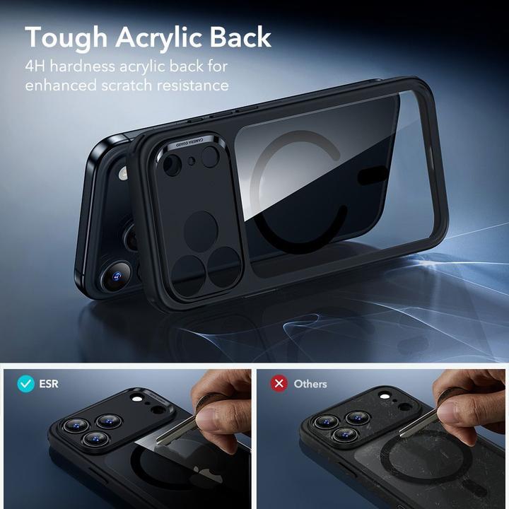 Produktbild ESR Classic Hybrid Magnetic Case (Camera Control), for iPhone 17 Pro, Clear Black (Apple iPhone 17 Pro)