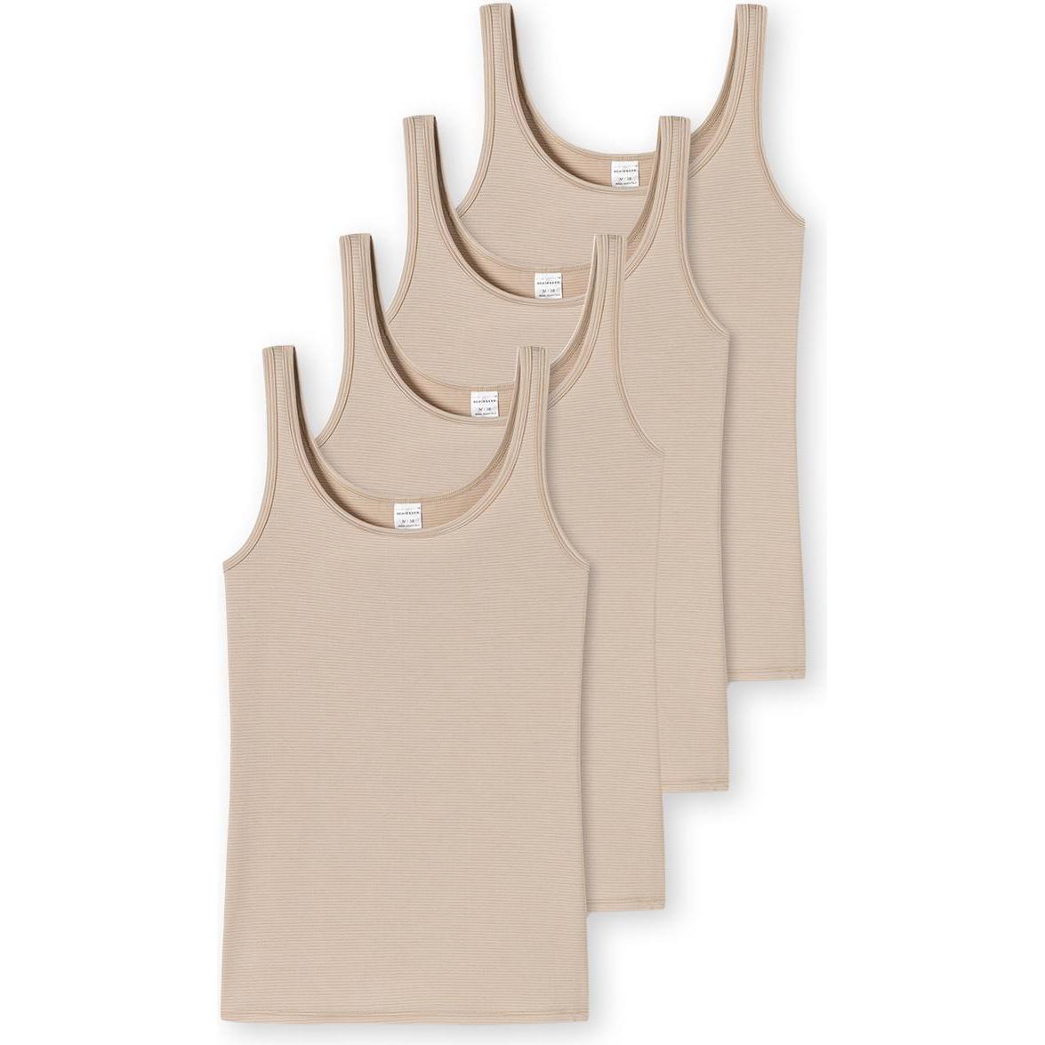 Schiesser, Damen, Shirt, 4er Pack Modal Essentials Trägertop, Beige, (40)