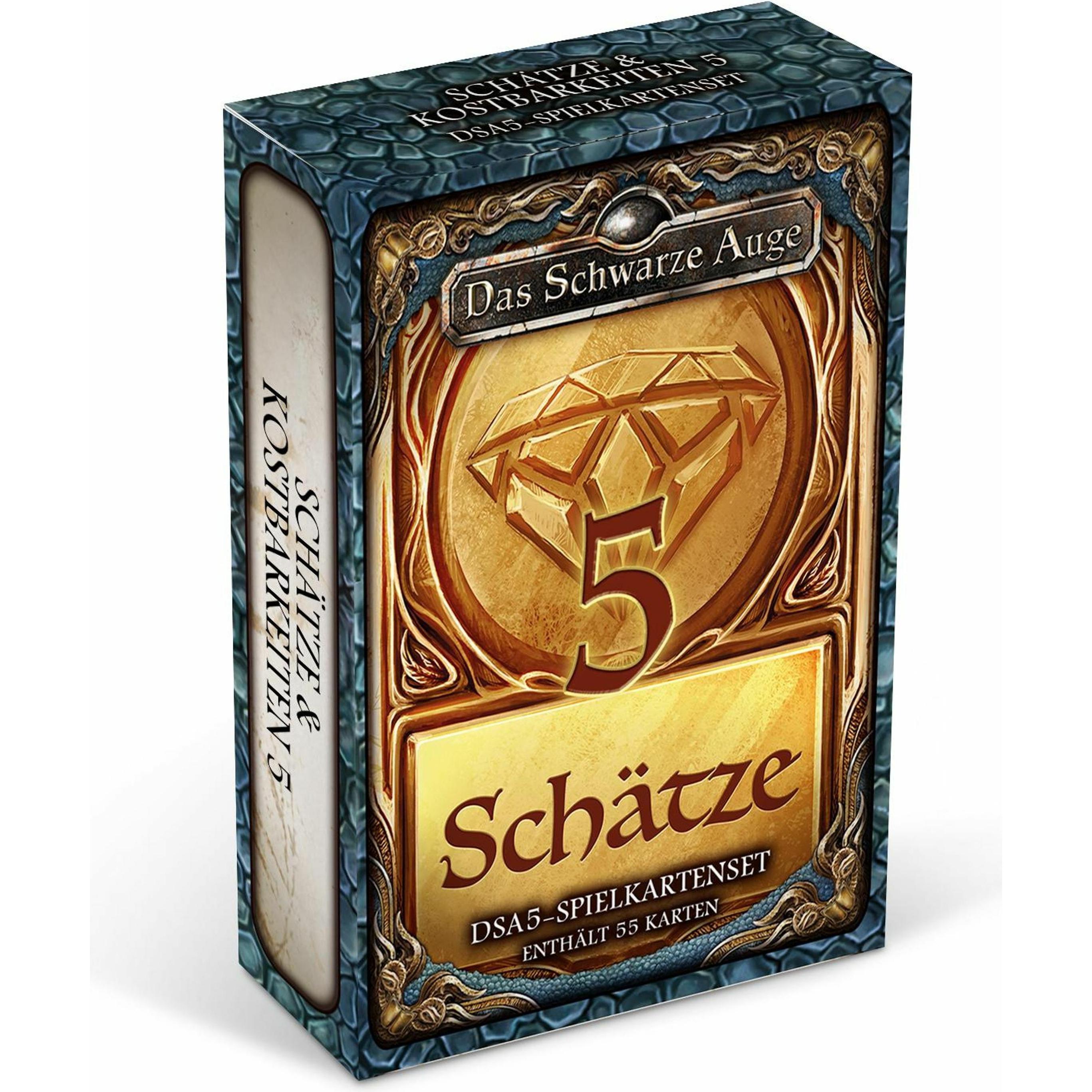 Ulisses Spiele Set di carte da gioco DSA5 - Treasures & Treasures 5, 55 carte (DE Edition) (Tedesco)