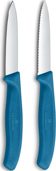 Produktbild Victorinox Swiss Classic, Gemüsemesser Set, 2tlg, 8cm, gerade/wellen, mittelspitz, blau, box (8 cm)