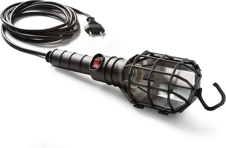 Produktbild Famatel Portable work light with shade 60 w 250 v e27, black rubber handle, 5 m cable, switch and hook