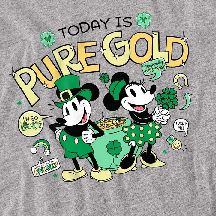Immagine prodotto Mickey Mouse Pure Gold Maglietta Giorno di San Patrizio Topolina Adulto Unisex (M)