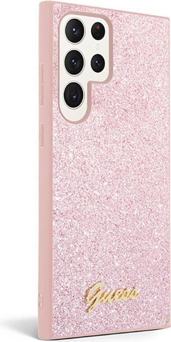 Actual product image Guess case for Samsung Galaxy S23 Ultra GUHCS23LHGGSHP pink hardcase Glitter Script (Samsung Galaxy S23 Ultra)