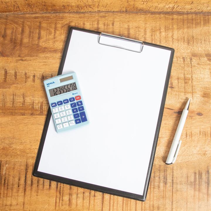 Actual product image Maul Calculator M8 Light Blue (Solar cells)