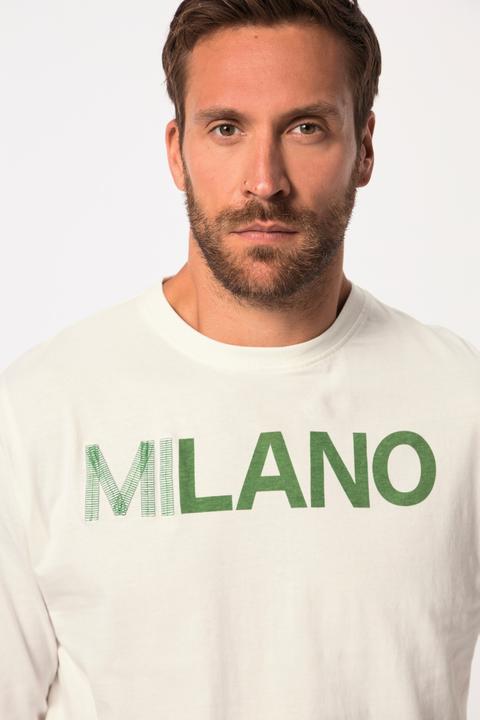 Image du produit JP1880 JP 1880 Herren grosse Grössen Langarm-Shirt, Rundhals, Brustprint offwhite XL 825317200-XL (XL)
