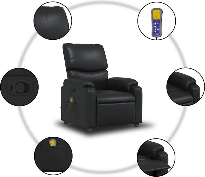 Produktbild vidaXL Massagesessel Schwarz Kunstleder,Farbe: Schwarz,Material