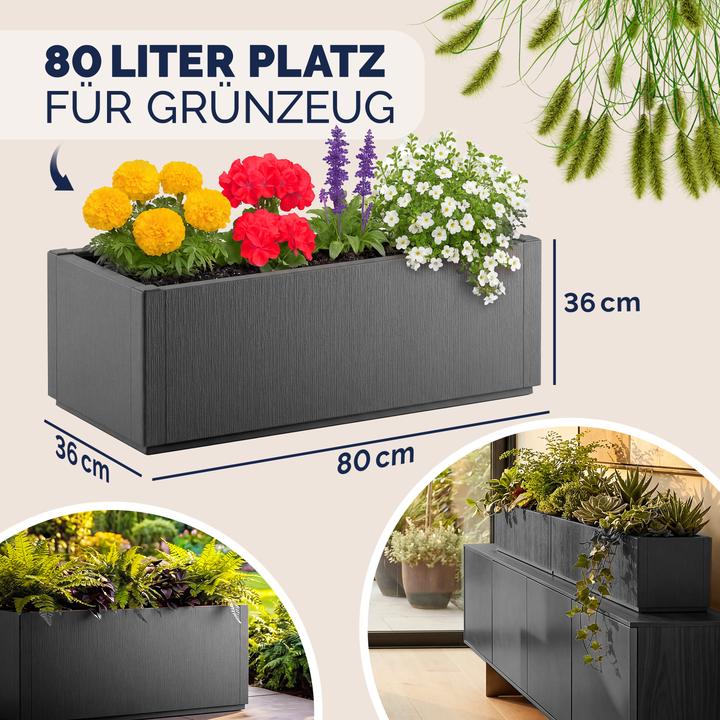 Image du produit Casaria Bac à fleurs (80 x 36 x 36 cm)