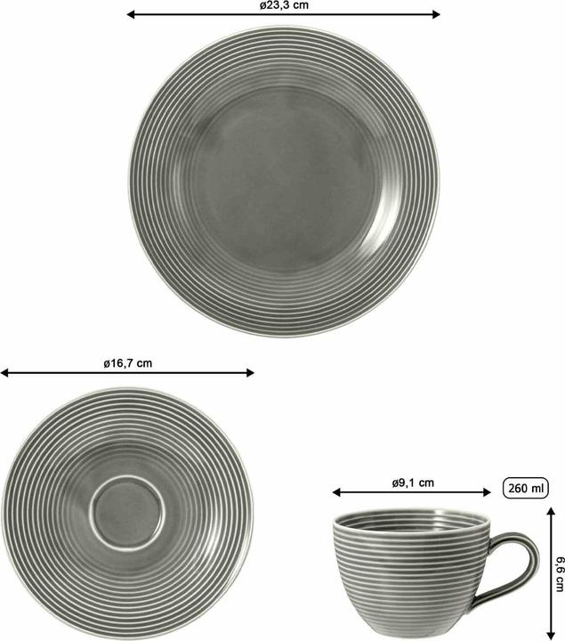 Actual product image Seltmann Weiden coffee set Beat pearl grey uni 18 pieces (18 pcs.)