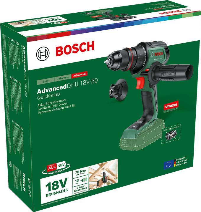 Produktbild Bosch Home & Garden Akku-Bohrschrauber AdvancedDrill 18V-80 QuickSnap (Akkubetrieb)
