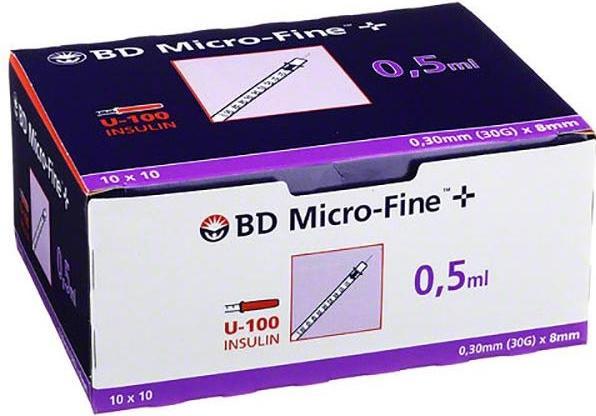 Actual product image BD + U100 insulin syringes