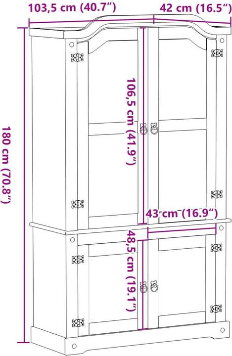 Image du produit vidaXL Little Gem (103.5 x 42 x 180 cm)