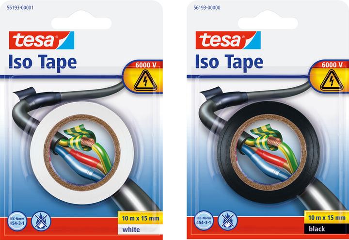 Produktbild tesa Elektro Isolierband, hitzebeständiges Klebeband zum Isolieren, Reparieren & Bündeln (15 mm)