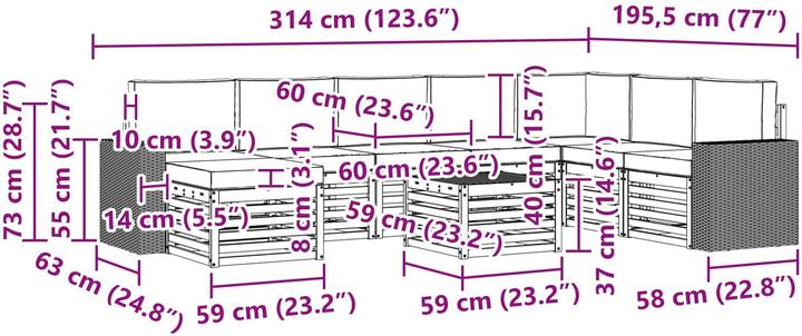 Produktbild vidaXL Outdoor-Sofa