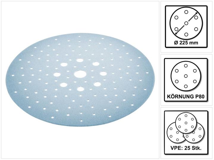 Actual product image Festool Grinding wheel STF D225/128 P80 GR/25 (P80)