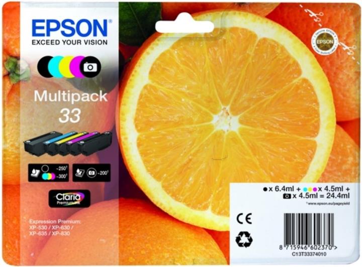 Actual product image Epson Ink/33 Oranges 4.5ml CMYPk 6.4ml BK (FC)