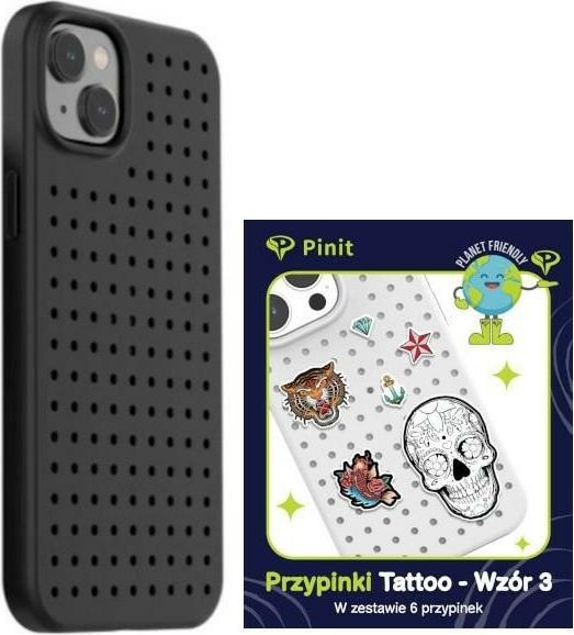 Produktbild Pinifit Zestaw Etui Pinit Dynamic + Tattoo Pin iPhone 14 Plus 6.7" czarny/black wzór 3 (Apple iPhone 15 Plus, Apple iPhone 14 Plus)