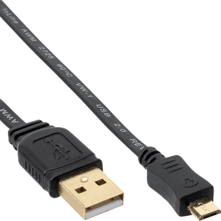 Produktbild InLine Micro-USB 2.0 Flachkabel (1 m, USB 2.0)