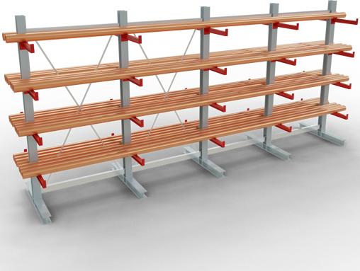 Produktbild Schulte Lagertechnik K 3000 Kragarm-Komplettregal 5 Ständer - 2-seitig